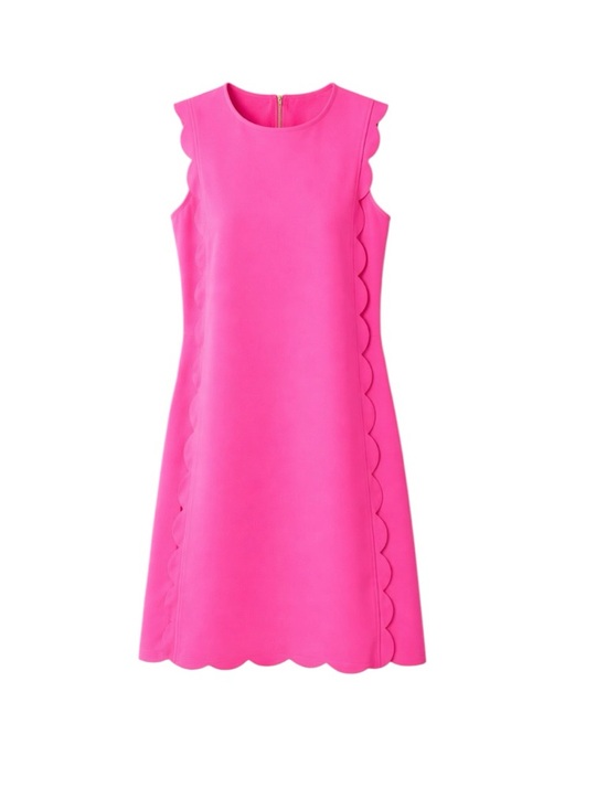 Ted Baker Dresses & Skirts - Ted Baker - Torrrii Tunic Shift Dress Hot Pink Scalloped Trim Size 2 (US 4–6)